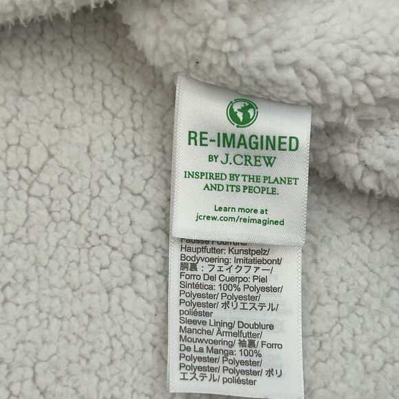 J Crew Crewcuts Boys Sz 14 Flannel Sherpa Lined Jacket Plaid Shacket Navy Red - Picture 12 of 13